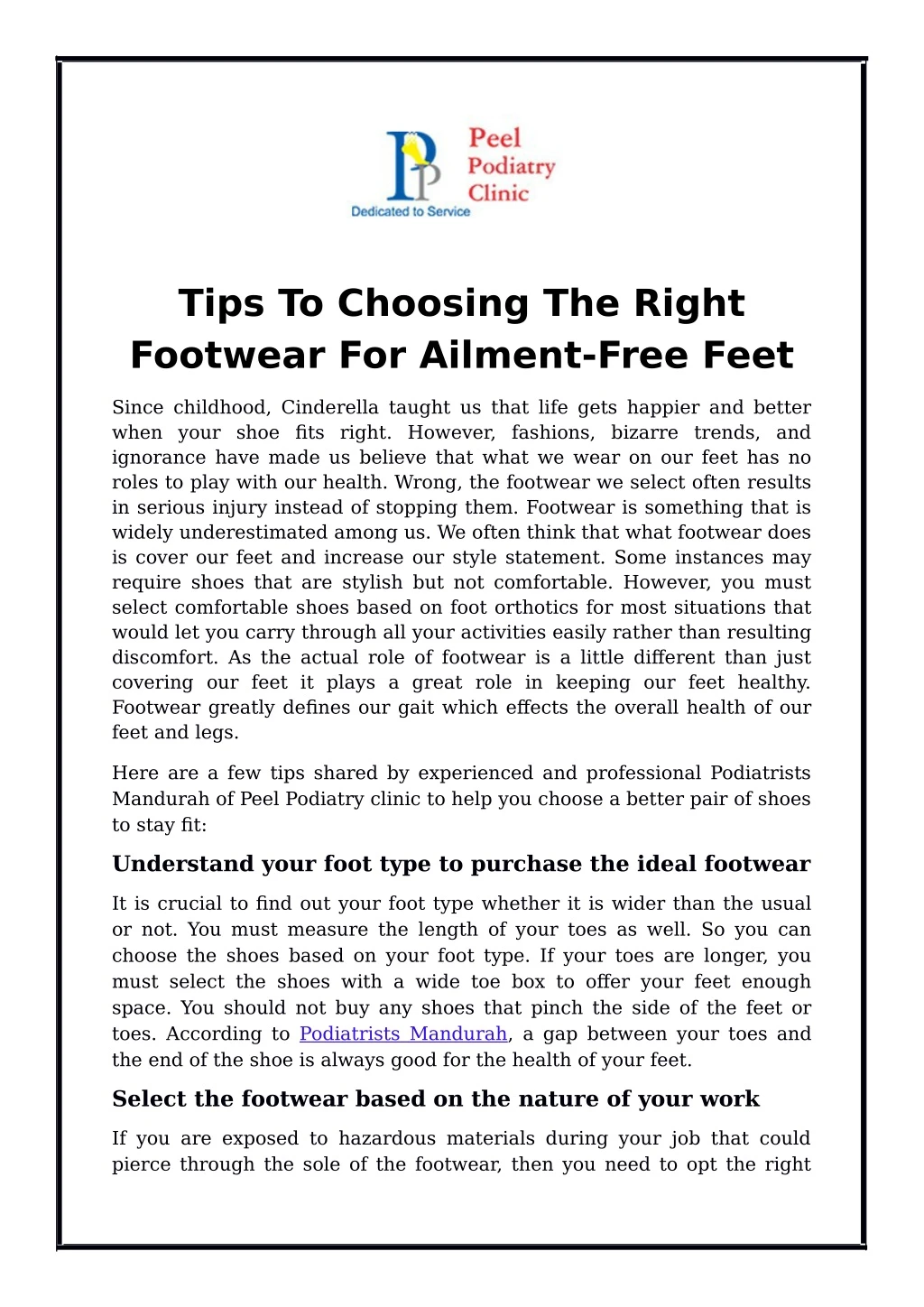 tips to choosing the right footwear for ailment