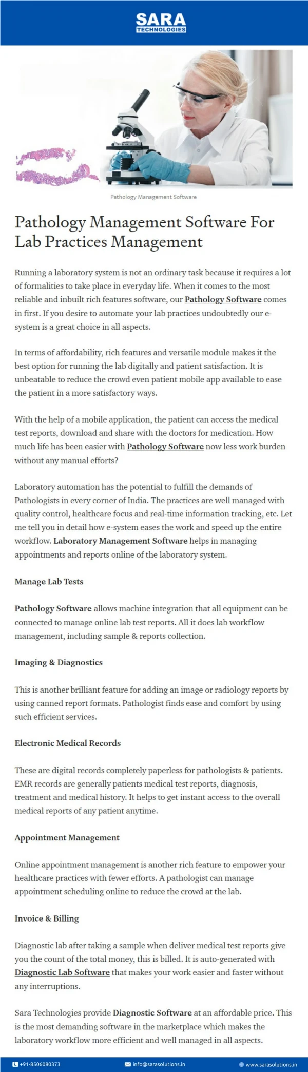 Pathology Management Software For Lab Practices Management