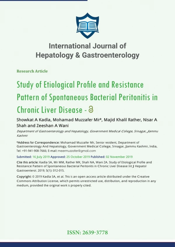 International Journal of Hepatology & Gastroenterology