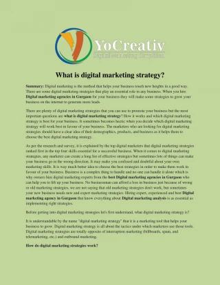 What is digital marketing strategy? - slide 1