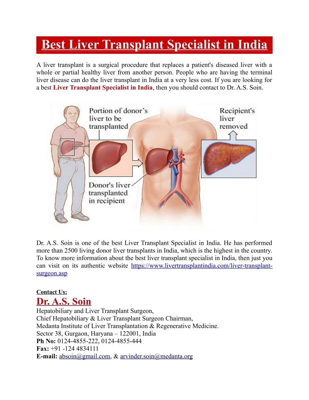 best liver transplant specialist in india