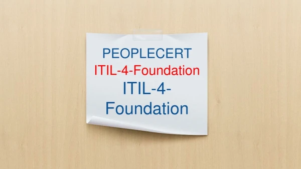 ITIL-4-Foundation PDF Dumps