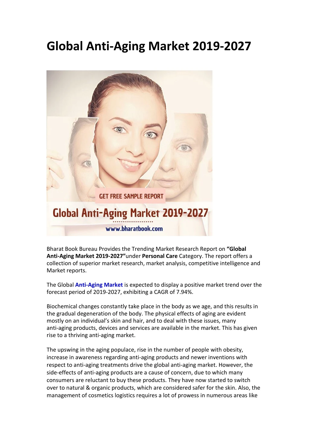 global anti aging market 2019 2027