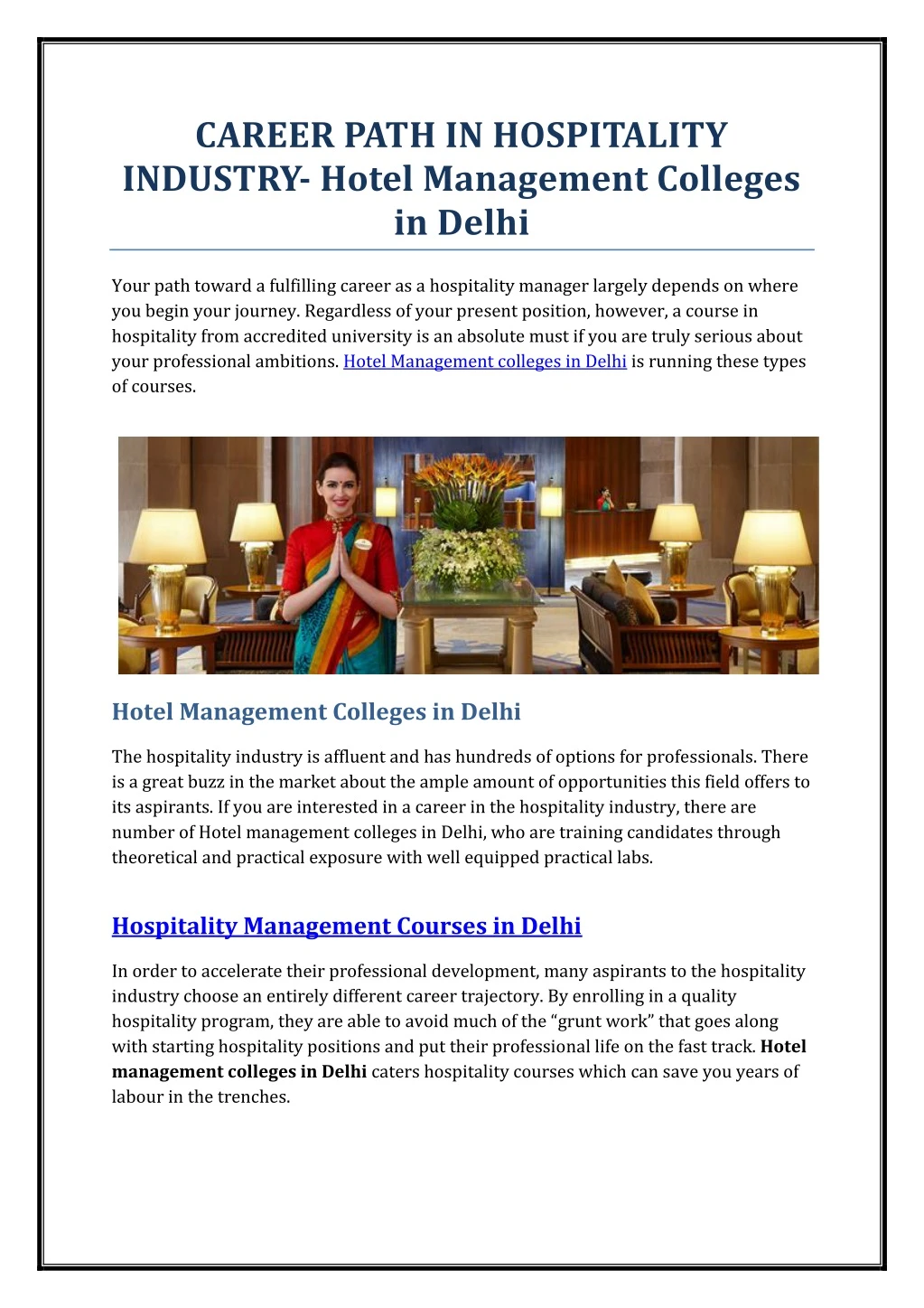 career path in hospitality industry hotel