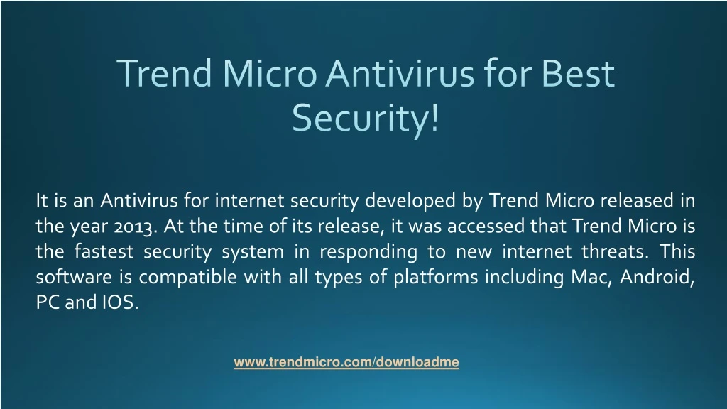 trend micro antivirus for best security