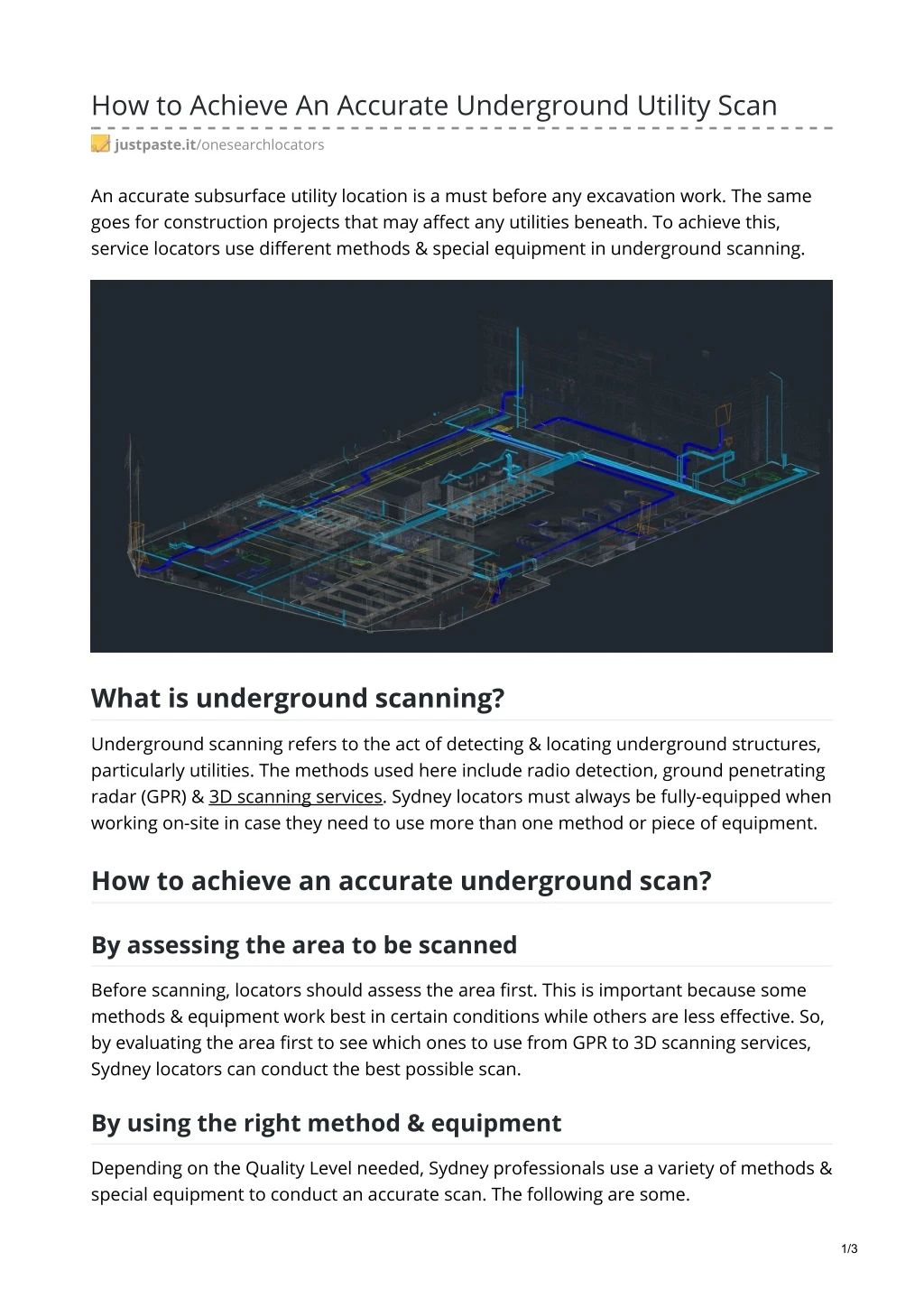 how to achieve an accurate underground utility