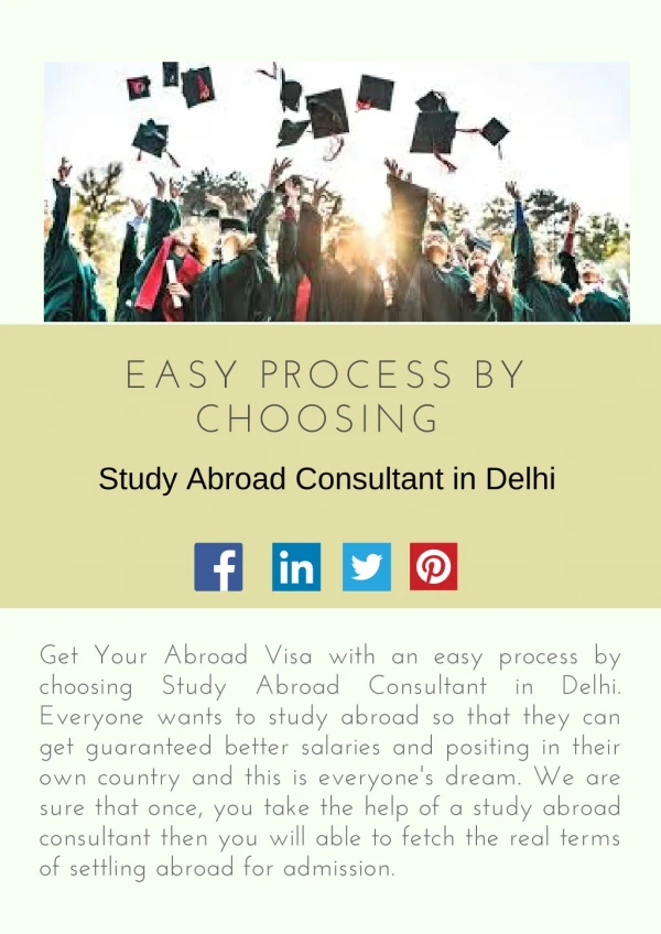 Easy Process By Choosing Study Abroad Consultant in Delhi