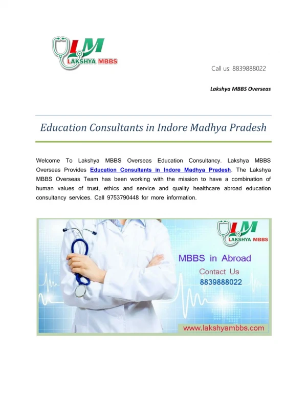 Education Consultants in Indore Madhya Pradesh