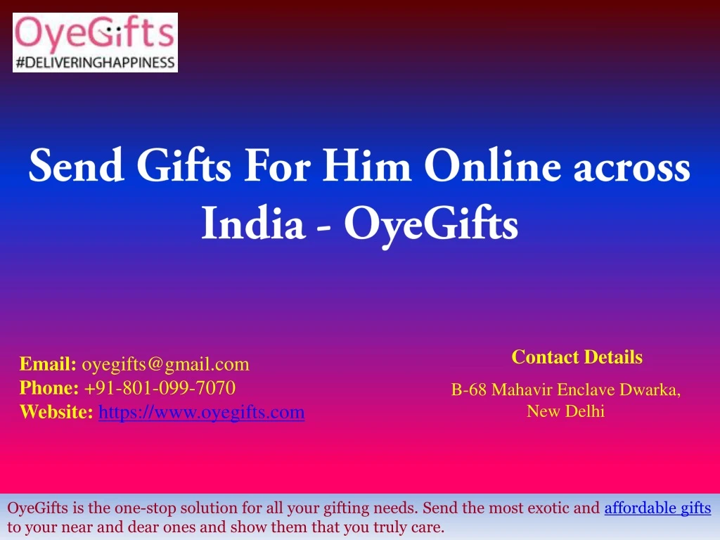 send gifts for him online across india oyegifts