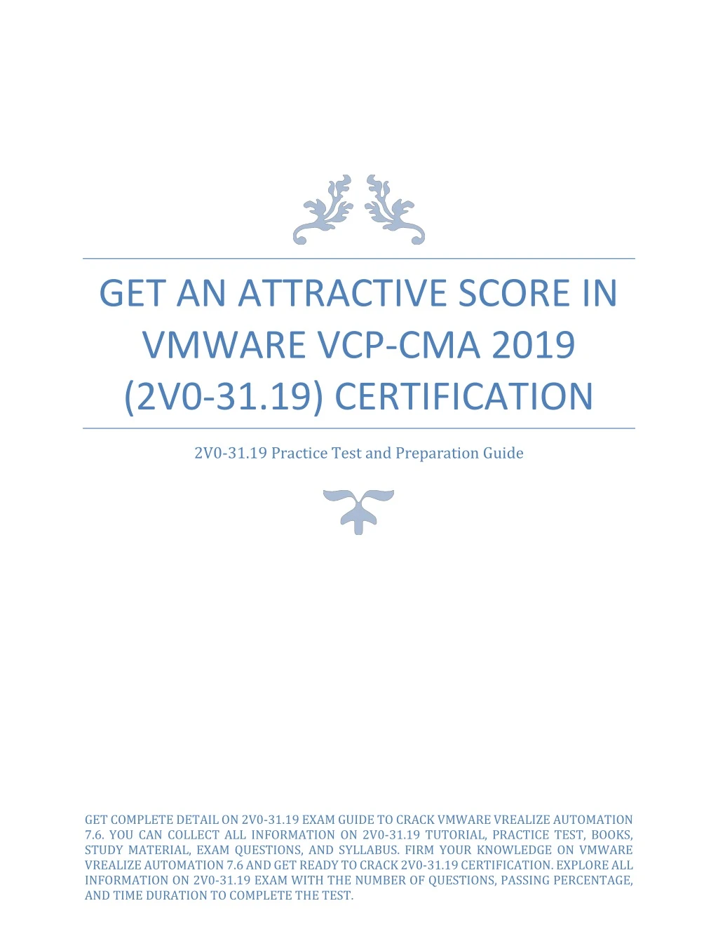 get an attractive score in vmware vcp cma 2019
