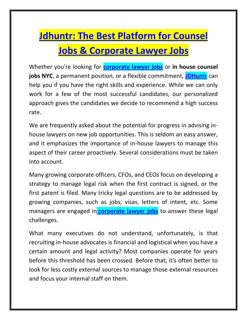 jdhuntr the best platform for counsel jobs