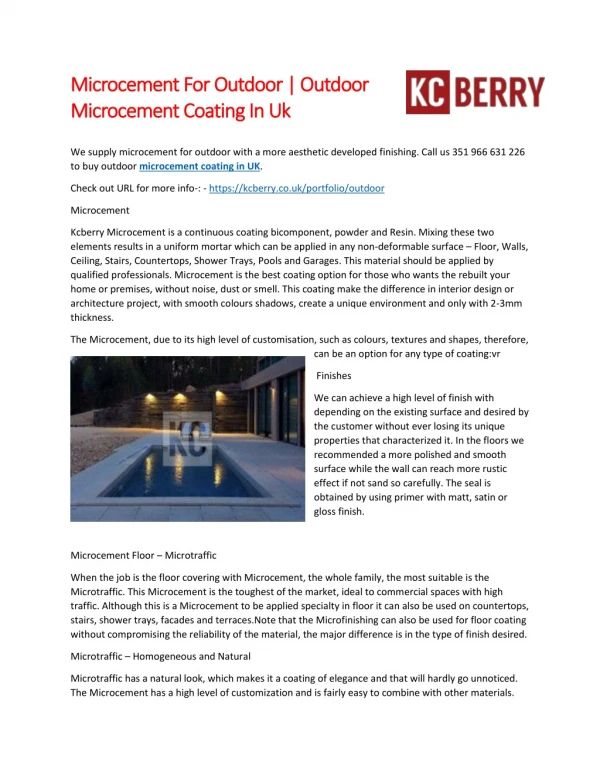 Microcement coating in UK