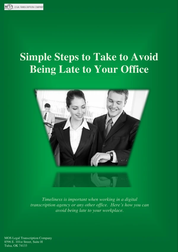 Simple Steps to Take to Avoid Being Late to Your Office