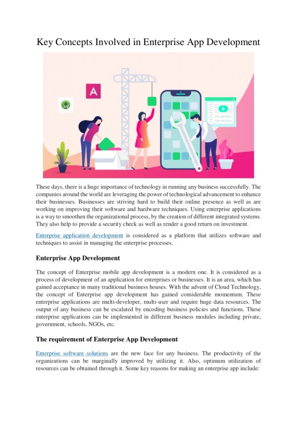 Key Concepts Involved in Enterprise App Development