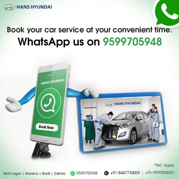 Hans Hyundai Services are now available on Whatsapp.