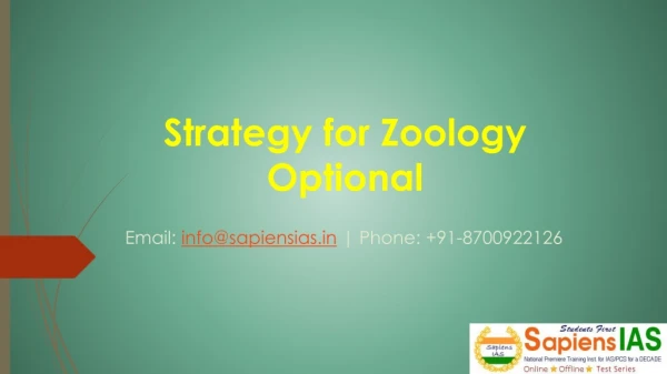 Strategy for Zoology Optional