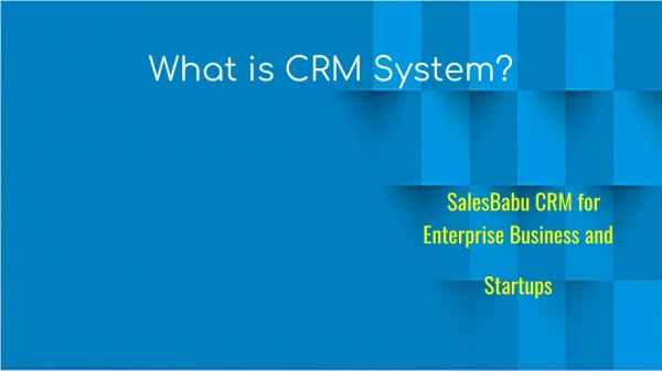 What is CRM System?