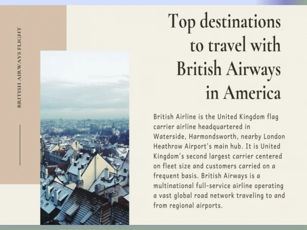 Top 4 destinations to travel with British Airways in America