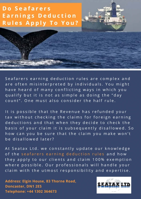 Do Seafarers Earnings Deduction Rules Apply To You?