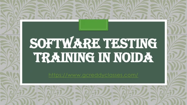 software testing training in noida