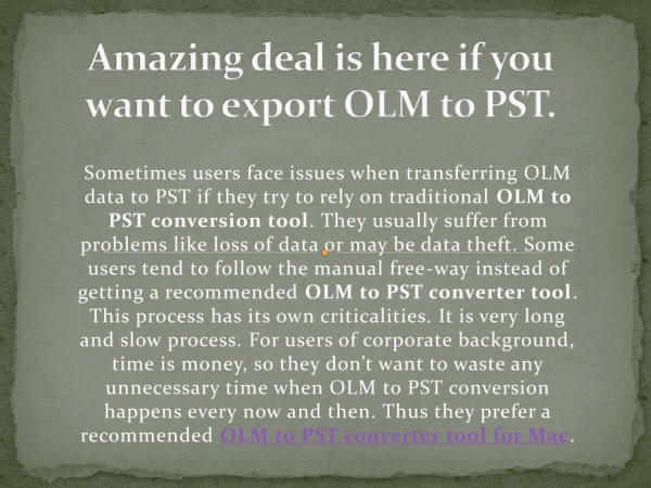 OLM to PST convertor tool