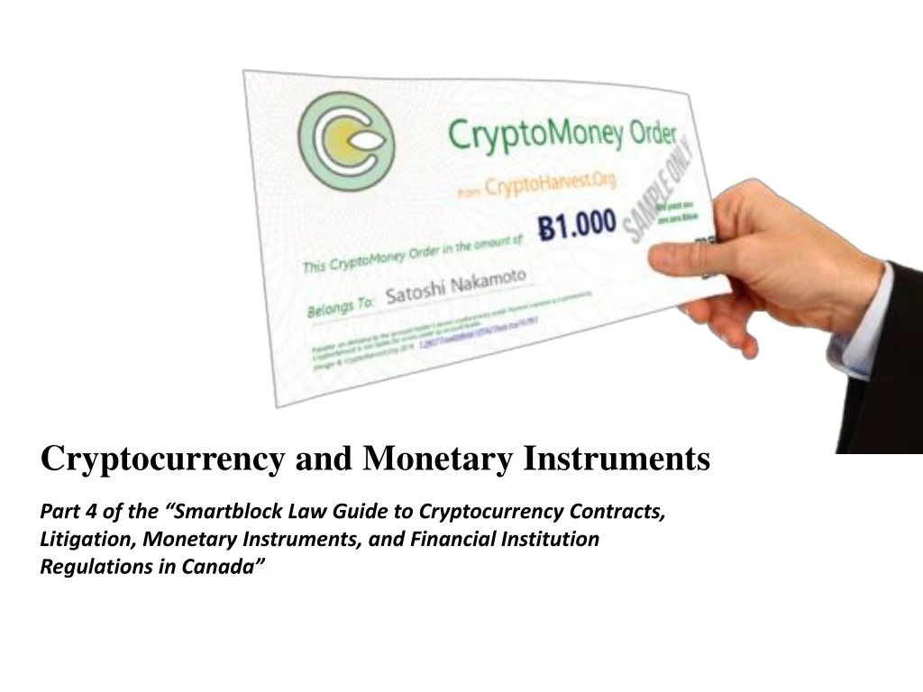 cryptocurrency and monetary instruments