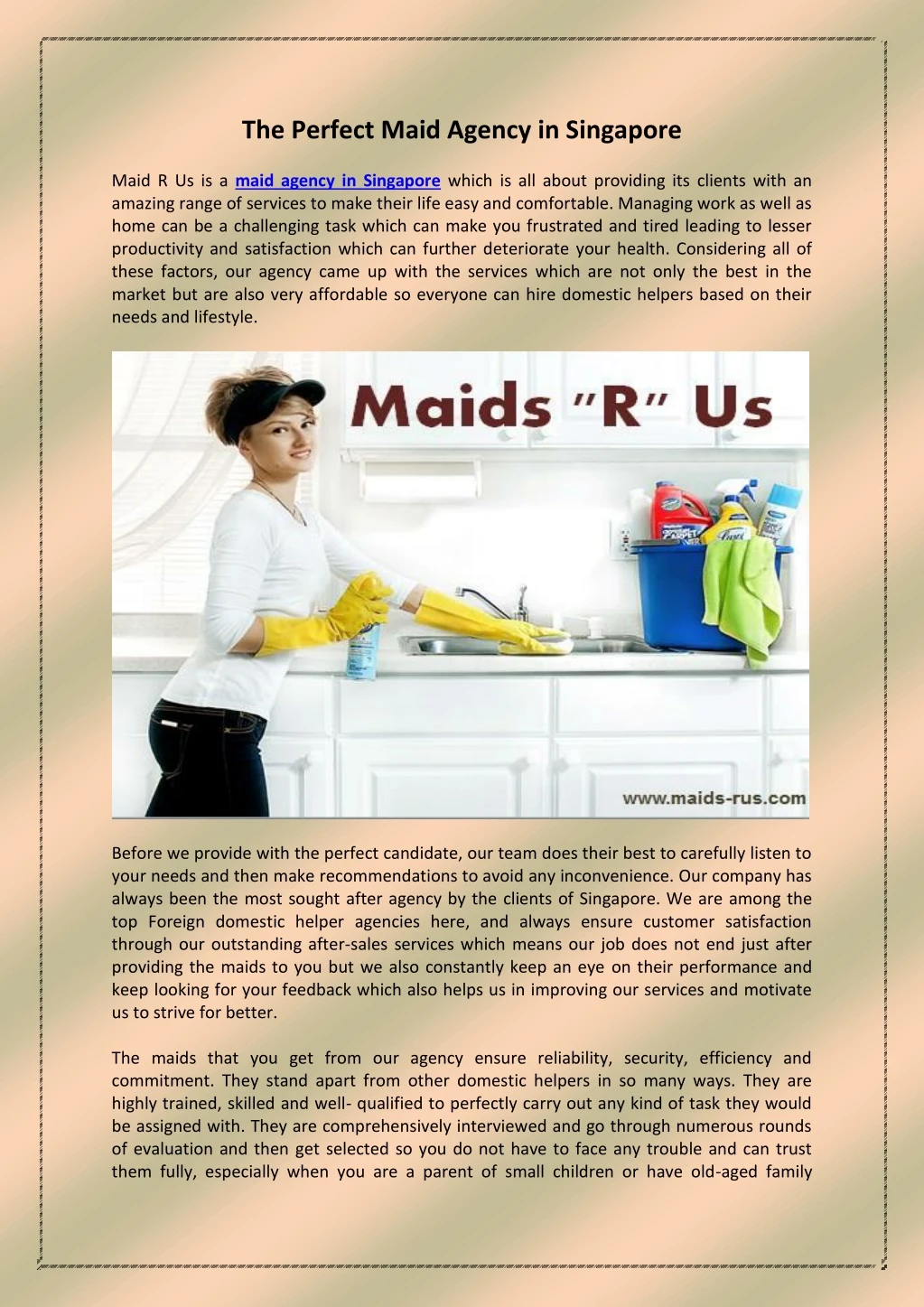 the perfect maid agency in singapore
