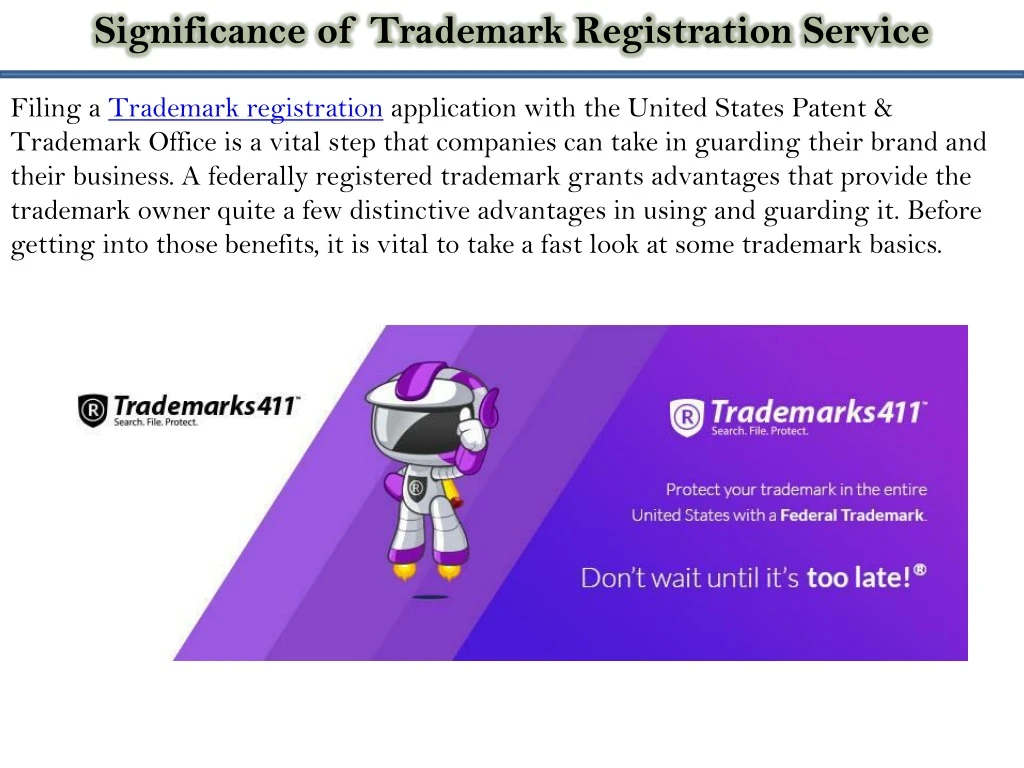 significance of trademark registration service