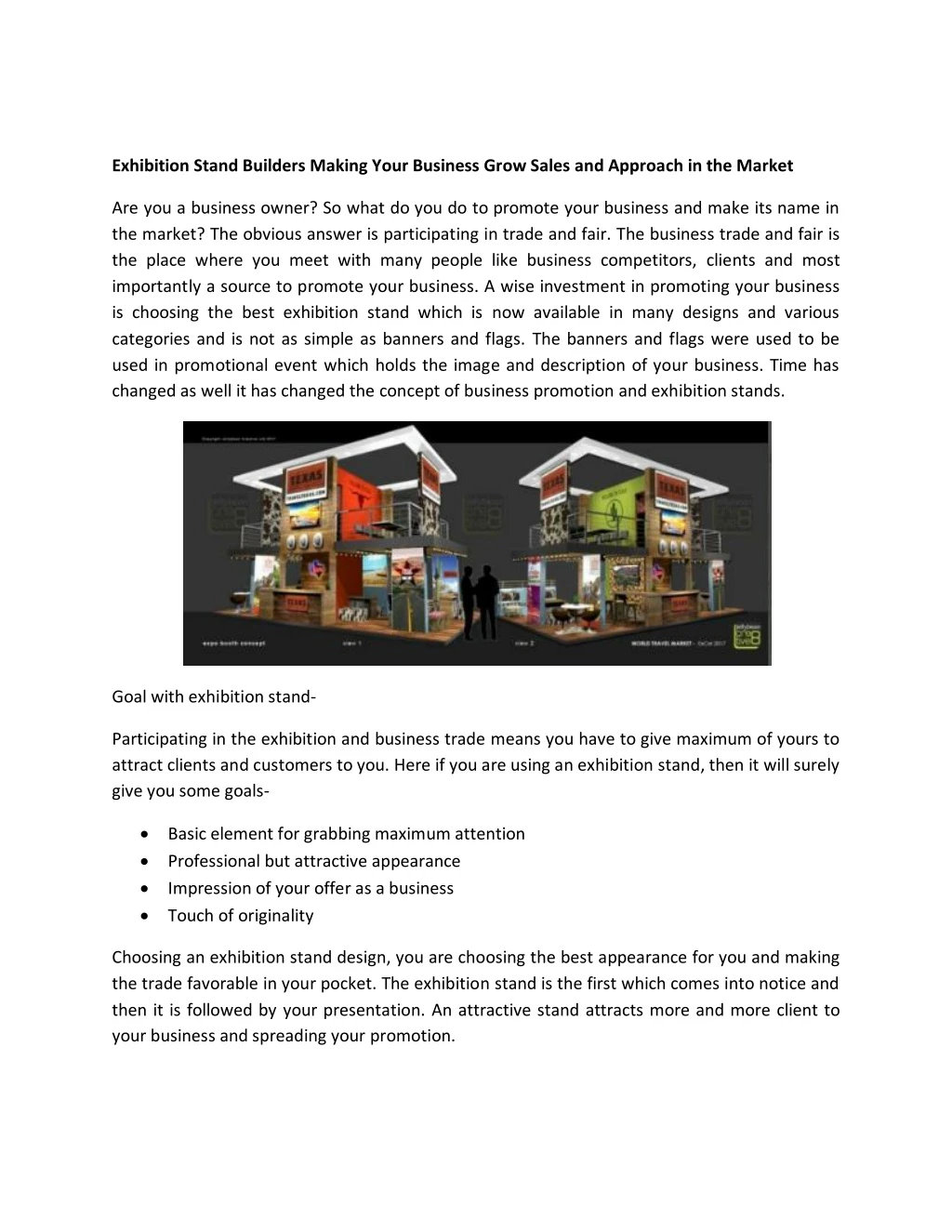 exhibition stand builders making your business