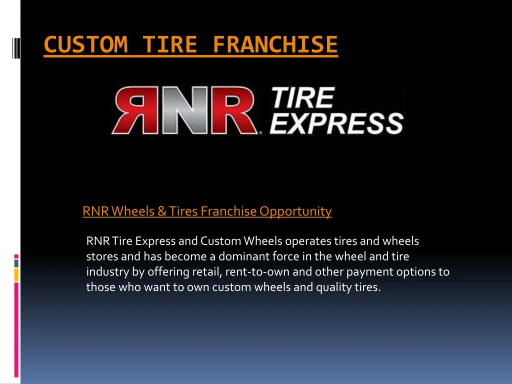 rnr wheels tires franchise opportunity