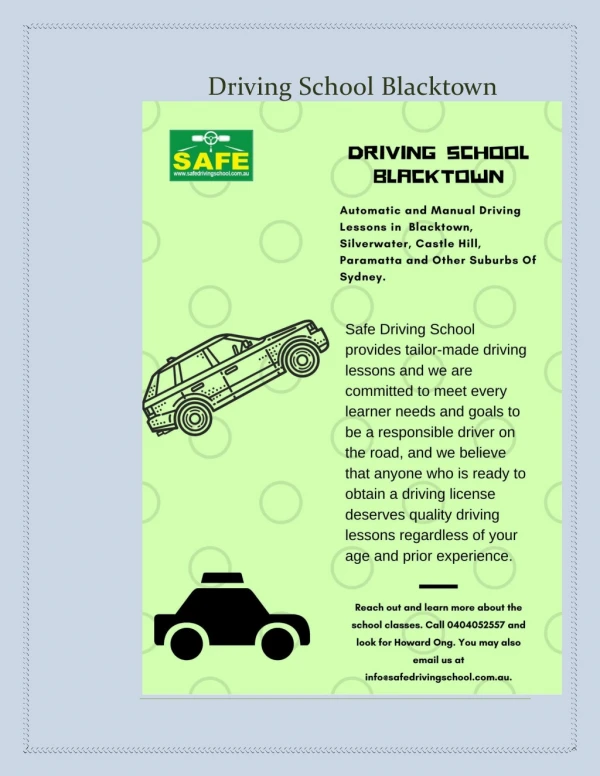 Driving School Blacktown