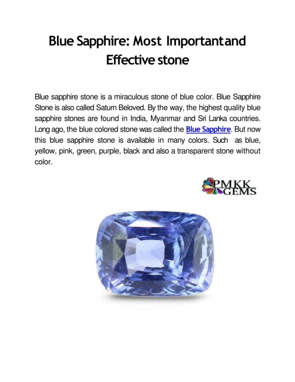 Buy Blue Sapphire (Neelam) Gemstone Online Wholesale