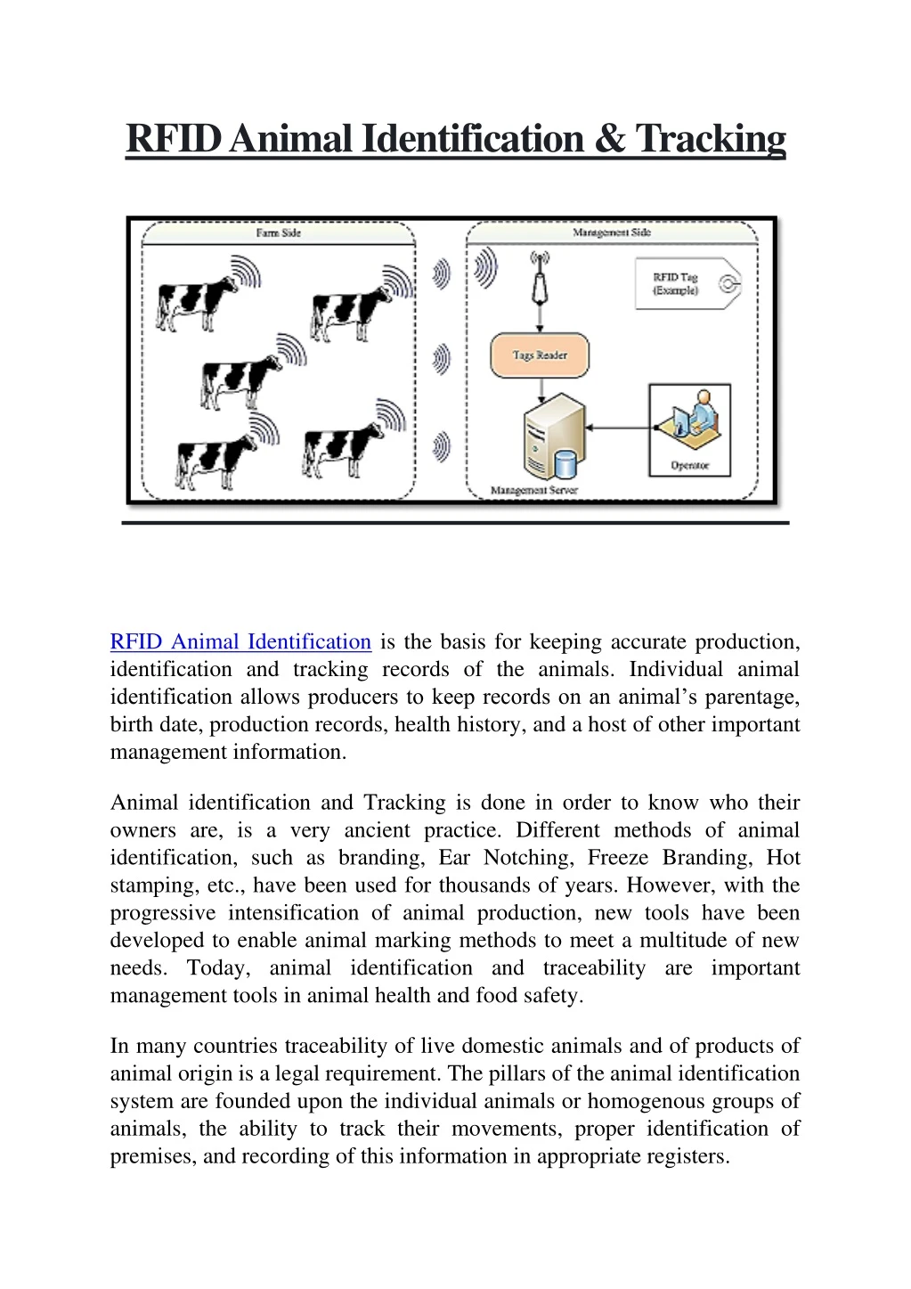 rfid animal identification tracking