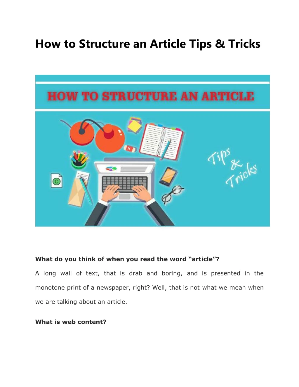 how to structure an article tips tricks
