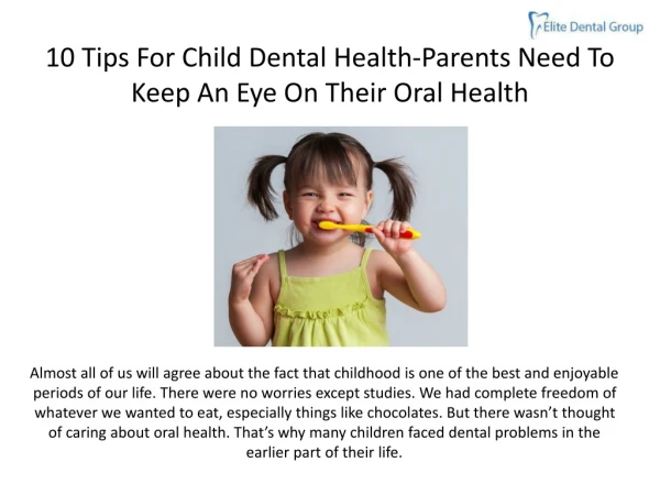 10 Tips For Child Dental Health-Parents Need To Keep An Eye On Their Oral Health