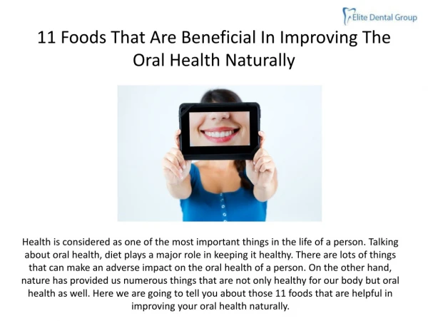 11 Foods That Are Beneficial In Improving The Oral Health Naturally