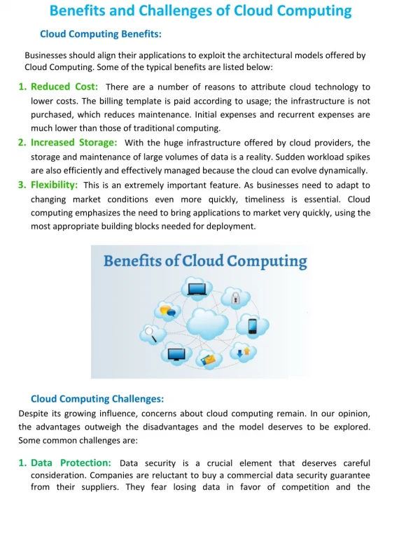 benefits and challenges of cloud computing