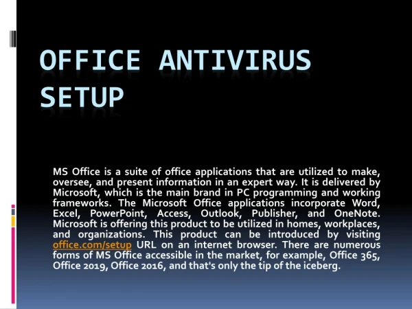 Activate Antivirus Office Product
