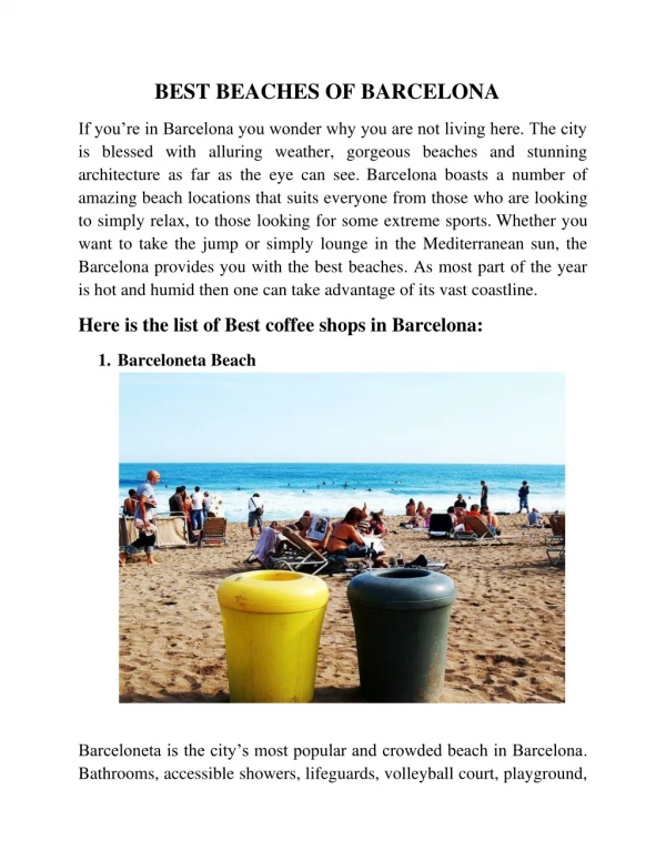 Best beaches of Barcelona