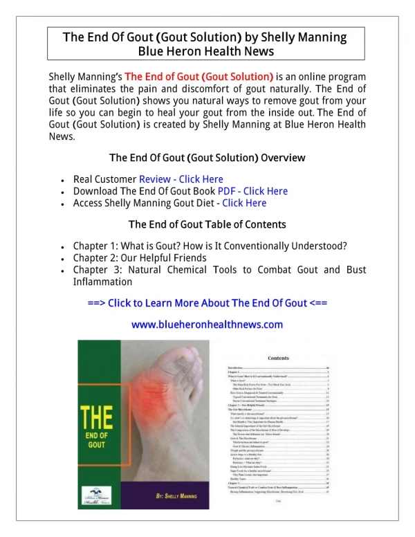 (PDF) The End of Gout PDF Free Download: Shelly Manning Gout - Blue Heron Health News Gout