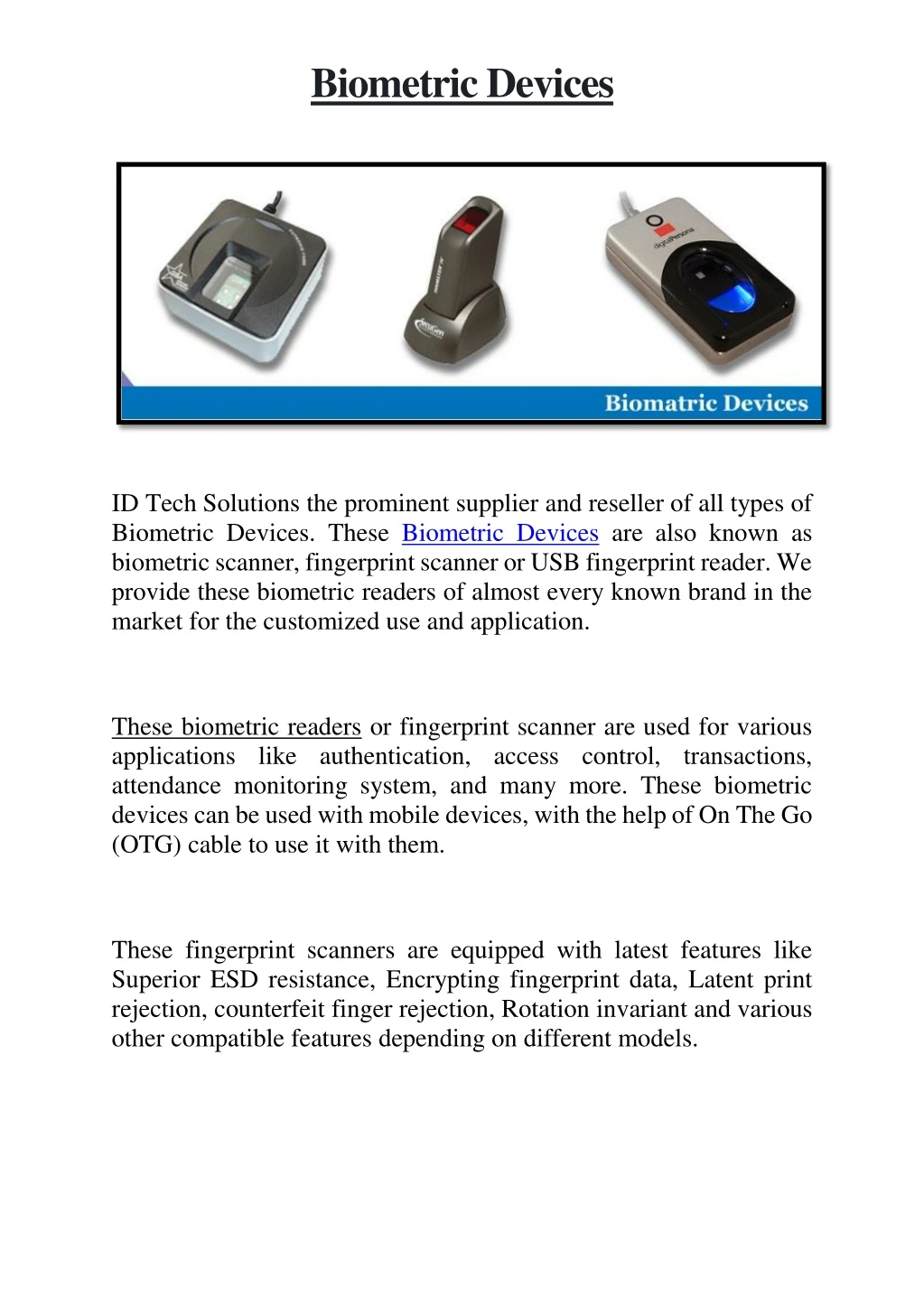 biometric devices