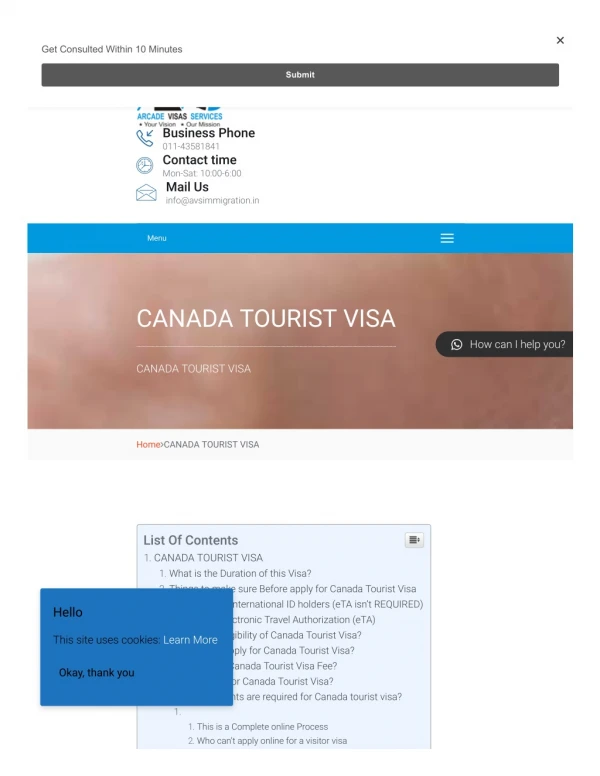 CANADA TOURIST VISA