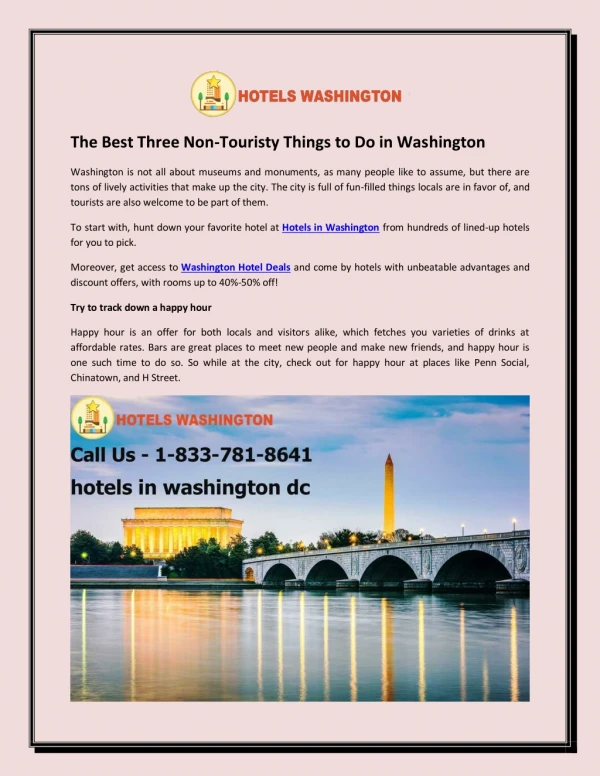 The Best Three Non-Touristy Things to Do in Washington
