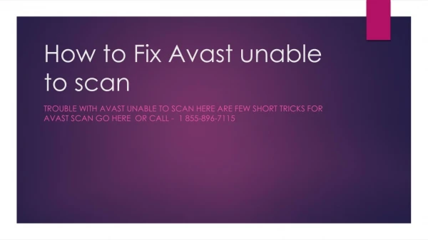 How to fix Avast Unable to Scan ?