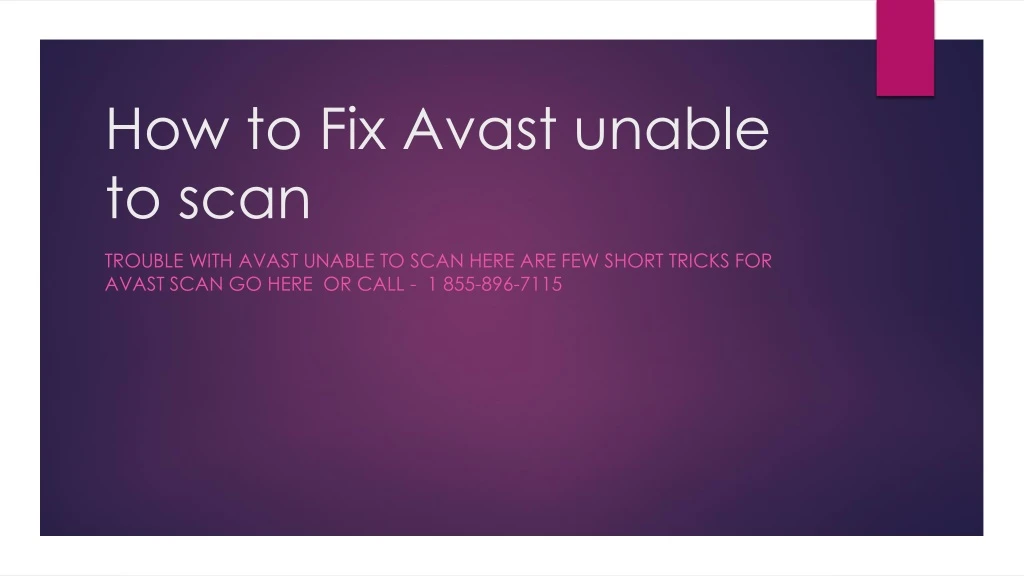 how to fix avast unable to scan