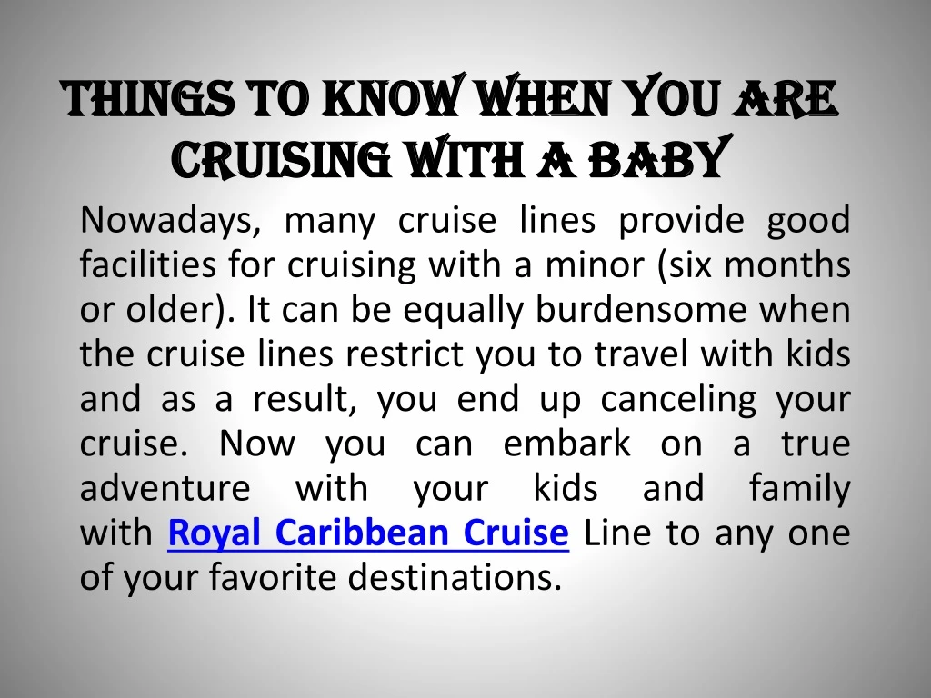 things to know when you are cruising with a baby