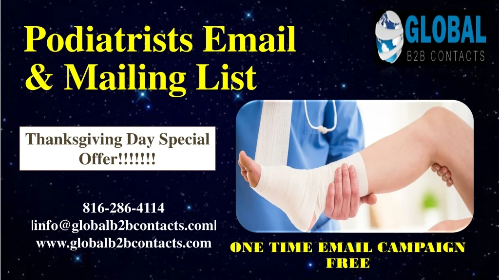 podiatrists email mailing list
