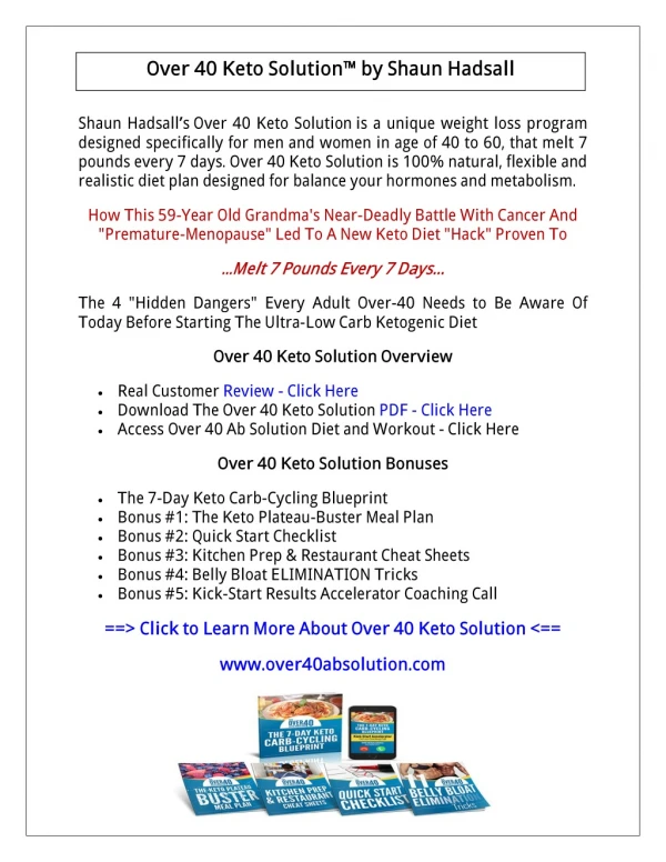 (PDF) Over 40 Keto Solution PDF Free Download: Shaun Hadsall PDF Download