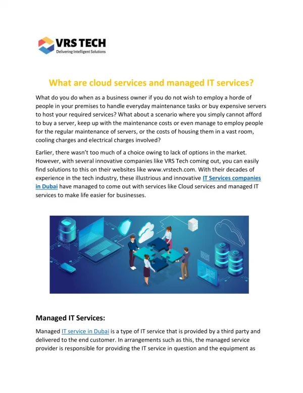 What are cloud services and managed IT services?