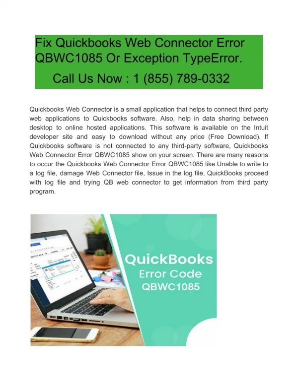 Fix Quickbooks Web Connector Error QBWC1085 Or Exception TypeError.